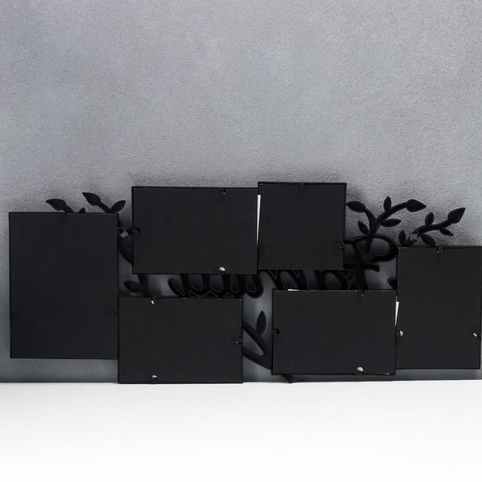 Фоторамка пластик на 6 фото Фоторамка пластик на 6 фото"Фамильные ценности" (10х10, 10х15, 12х17 см) черная 62,5х27 см