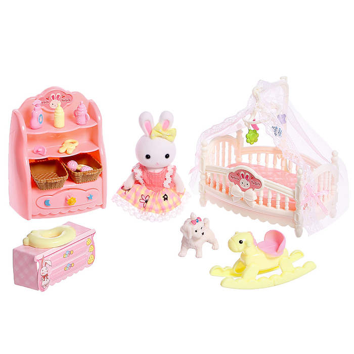 Игровой набор &laquo;Зайчик: детская комната&raquo; с набором мебели, питомцем и аксессуарами, МИКС