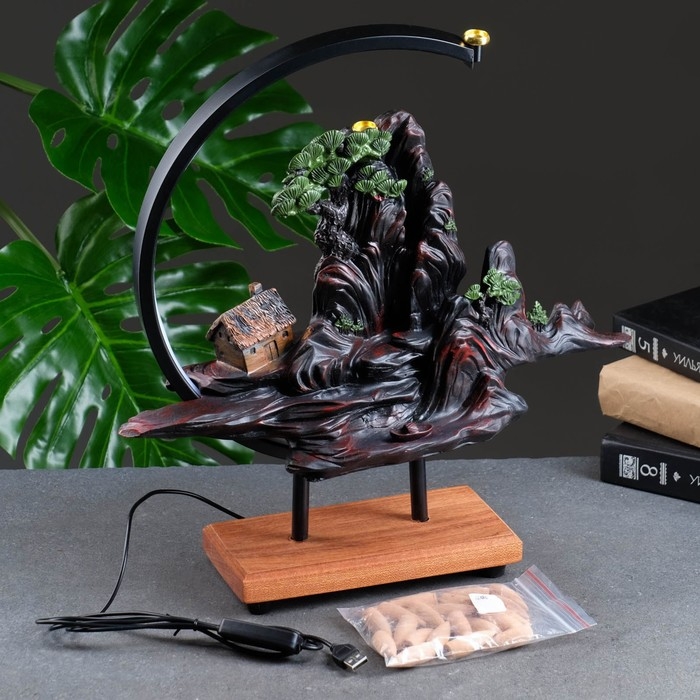 Подставка для благовоний Подставка для благовоний "Горы" 43х39см, с подсветкой USB