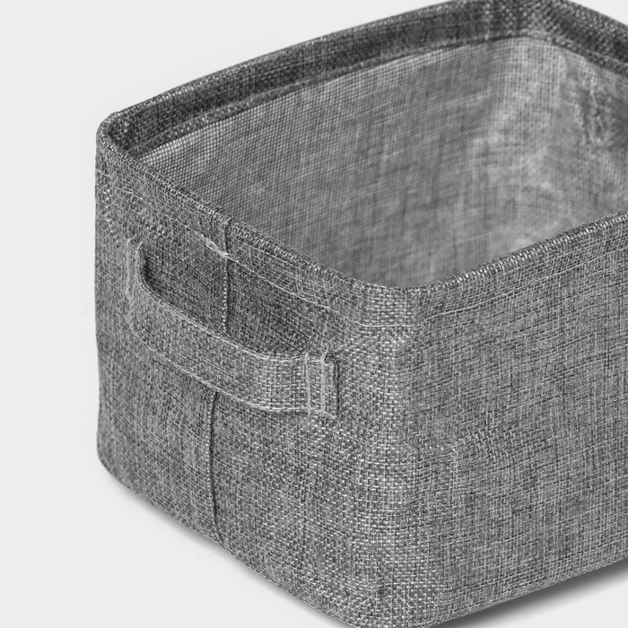 Корзинка для мелочей с ручками Доляна &laquo;Тильма&raquo;, 20&times;16&times;13 см, цвет серый