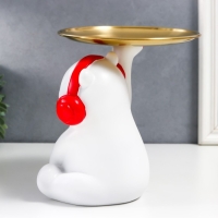 Сувенир полистоун подставка "Белый медвежонок в красных наушниках" d=17 см 18х12х15,5 см Сувенир полистоун подставка "Белый медвежонок в красных наушниках" d=17 см 18х12х15,5 см