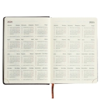 Ежедневник датированный 2024 A5 176 листов, deVENTE.Wild, твёрдая обложка из искусственной кожи, золотой срез, ляссе, кремовый блок 70 г/м2, тёмно-коричневый