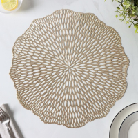 Салфетки сервировочные на стол Доляна &laquo;Мэри&raquo;, d=38 см, 4 шт, цвет золотой