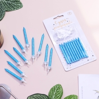 Свечи в торт "Спираль", 6 см, голубые, набор 10 шт Свечи в торт "Спираль", 6 см, голубые, набор 10 шт