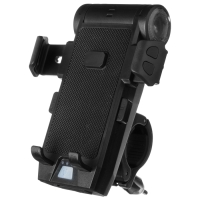 Держатель на руль для телефона с функциями: фонарик, звуковой сигнал, power bank Держатель на руль для телефона с функциями: фонарик, звуковой сигнал, power bank