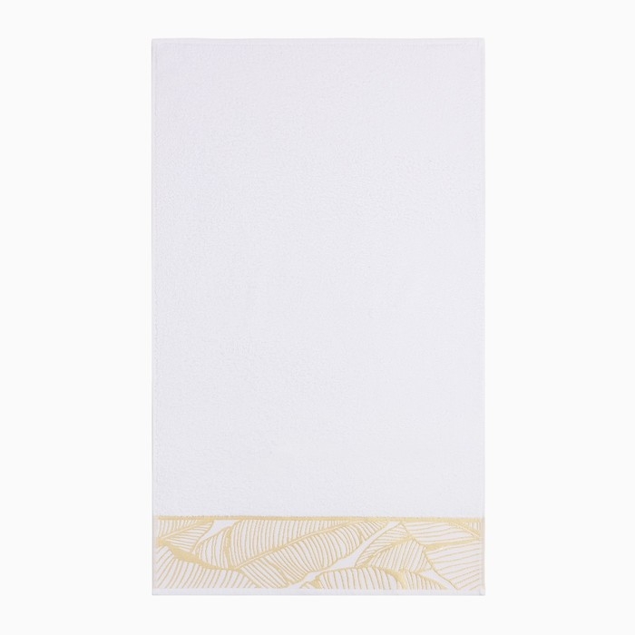 Полотенце махровое Love Life "Leaves" 70*140 см, белый, 100% хл, 360 гр/м2