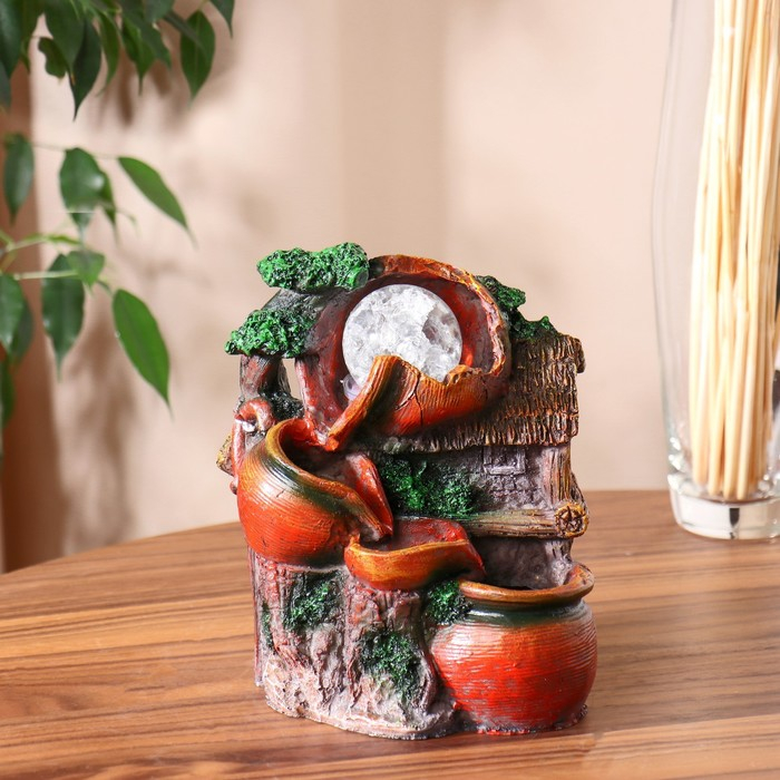 Фонтан Фонтан "Домик под кувшином" 10х14х19 см (с подсветкой)