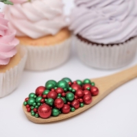 Новогодняя посыпка кондитерская с мягким центром "Блеск": зеленый, красный, 50 г Новогодняя посыпка кондитерская с мягким центром "Блеск": зеленый, красный, 50 г