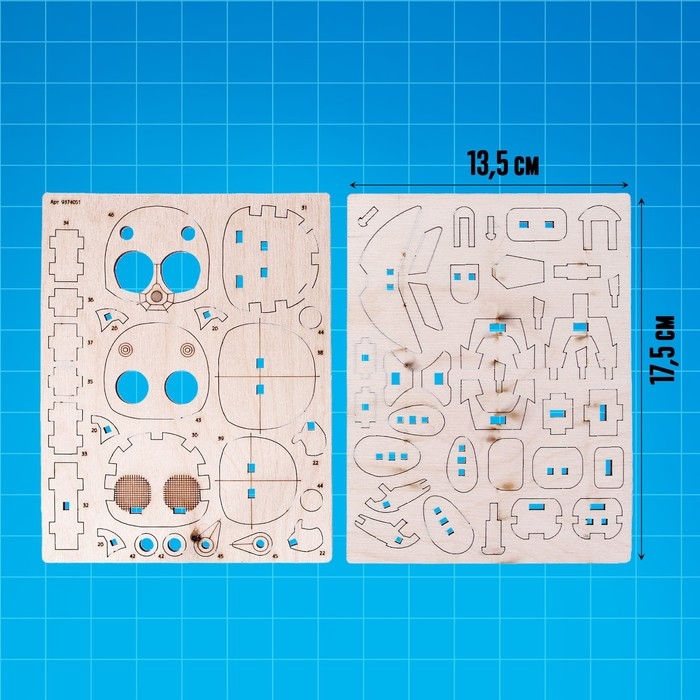 Конструктор деревянный &laquo;Робот&raquo;, 47 деталей