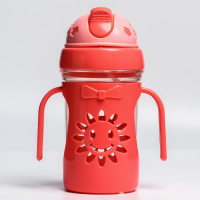 Поильник детский с силиконовой трубочкой «Солнышко», 250 мл., с ручками, цвет МИКС Поильник детский с силиконовой трубочкой «Солнышко», 250 мл., с ручками, цвет МИКС