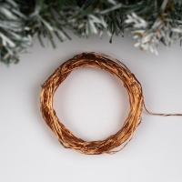 Гирлянда &laquo;Нить&raquo; 10 м роса, IP20, медная нить, 100 LED, свечение белое, 12 В