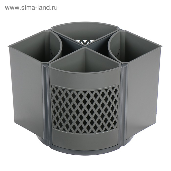 Подставка-органайзер для канцелярии "Квартет-360", серая