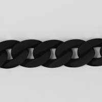 Цепочка для сумки, пластиковая, матовая, 23 &times; 17 мм, 120 см, цвет чёрный