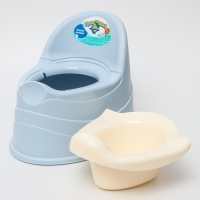 Горшок двухцветный, цвет светло-голубой