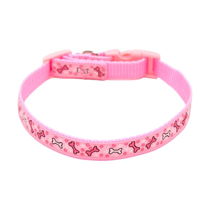 Ошейник нейлоновый Ошейник нейлоновый "Звездные косточки", 36 х 1,5 см, розовый