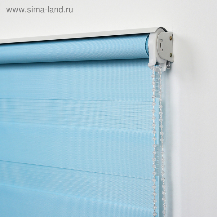 Штора рулонная &laquo;День-ночь&raquo;, 60&times;180 см (с учётом креплений 3,5 см), цвет голубой