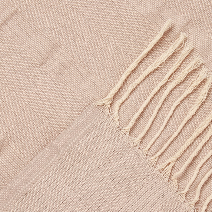 Плед Елочка 140х200см, цв.бел/беж, хл95%, пэ5%