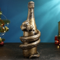 Копилка "Змея с шампанским" черное золото, 35х16х16см Копилка "Змея с шампанским" черное золото, 35х16х16см