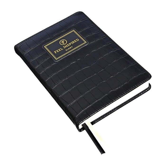 Ежедневник недатированный A5, 160 листов, deVENTE.Grande, твёрдая обложка из искусственной кожи с поролоном, 2 ляссе, блок 70 г/м2, чёрный