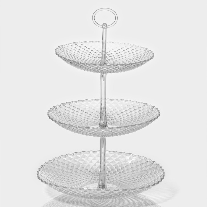 Блюдо 3-х ярусное &laquo;Нежность&raquo;, d=20/22,5/26 см