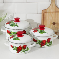 Набор эмалированных кастрюль &laquo;Андорра-1&raquo;, 3 предмета: 1,5 л, 2,3 л, 3 л, индукция