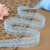 Кружево капроновое, 30 мм &times; 10 &plusmn; 1 м, цвет голубой