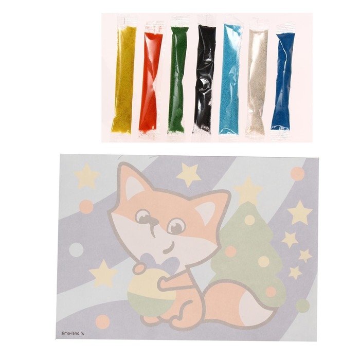 Фреска &laquo;Новый год! Лисичка с шариком&raquo;, новогодний набор для творчества