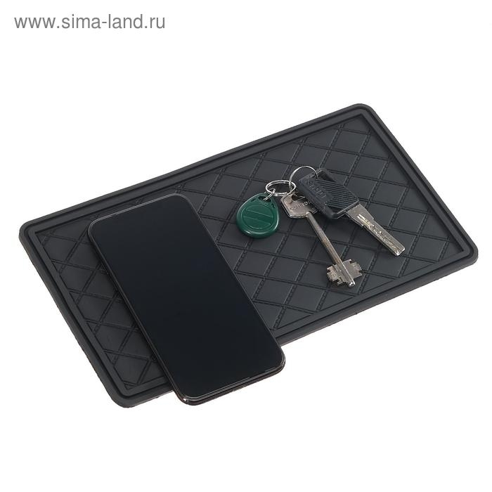 Коврик противоскользящий 20&times;13 см с бортом, черный