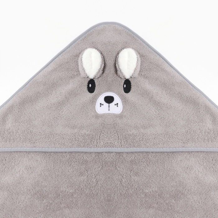 Полотенце-уголок LoveLife Полотенце-уголок LoveLife "Зайчик", цв. серый, 80х80 см, 100% пэ, микрофибра