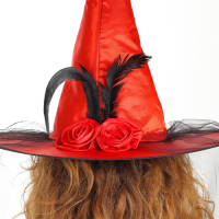 Карнавальная шляпа &laquo;Ведьмочка&raquo;, с фатой, цвет красный