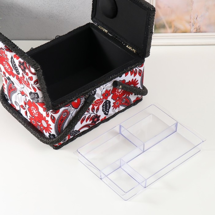 Шкатулка для рукоделия Шкатулка для рукоделия "Народный цветочный узор" 19х26х14,5 см