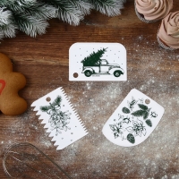 Новый год. Набор кондитерских шпателей &laquo;Рождество&raquo; 11.5&times;8 см, 11.2&times;6.5 см, 10&times;7 см, 3 шт