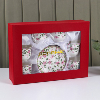 Сервиз фарфоровый чайный Доляна &laquo;Бланко&raquo;, 12 предметов: 6 чашек 220 мл, 6 блюдец d=14 см