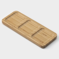 Менажница Striata, 3 секции, 25&times;9,5 см, цвет бежевый