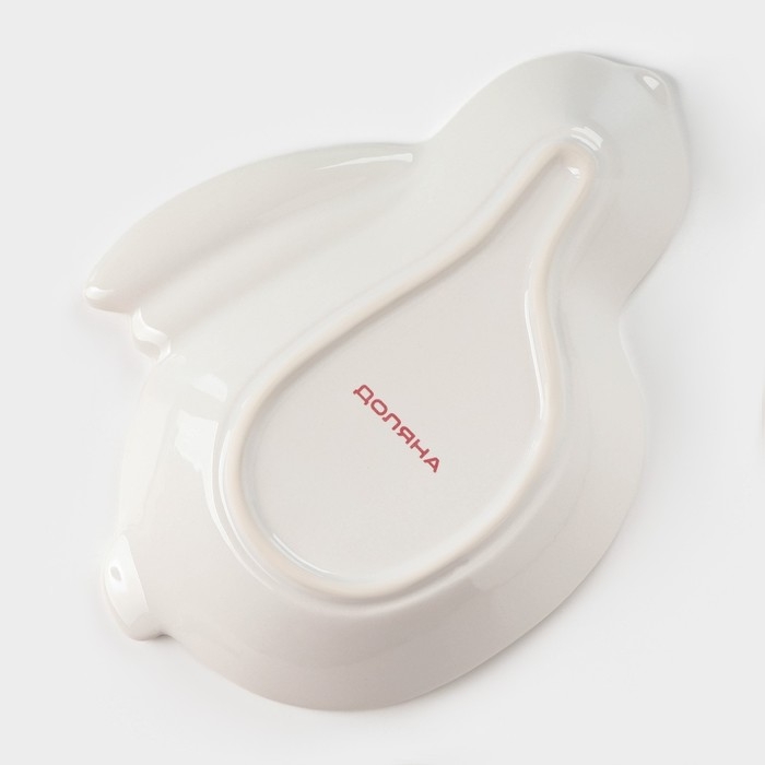 Блюдо Доляна &laquo;Зайка в золотом&raquo;, 20,5&times;15,5&times;3,2 см, цвет белый