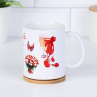 Кружка чайная керамическая "Любимой жене" бокалы