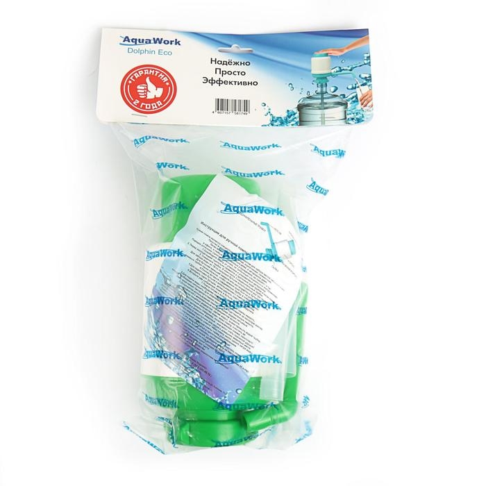 Помпа для воды "Дельфин" Эко, механическая, под бутыль от 11 до 19 л, зеленая