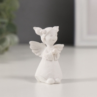 Сувенир полистоун "Девочка ангел с двуми хвостиками" белый МИКС 3,5х3х5,5 см