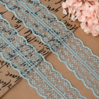 Кружево капроновое, 45 мм × 10 ± 1 м, цвет голубой Кружево капроновое, 45 мм × 10 ± 1 м, цвет голубой