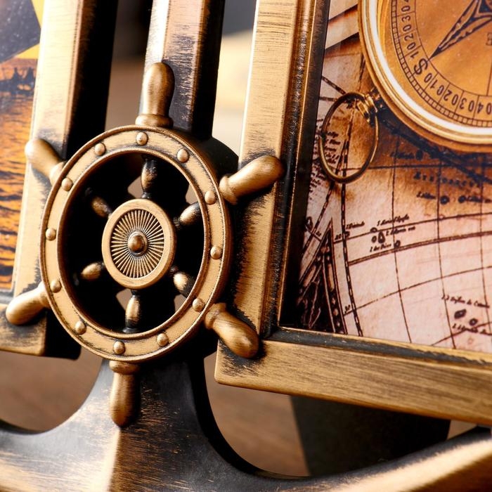 Фоторамка пластик на 2 фото 10х15 см Фоторамка пластик на 2 фото 10х15 см "Якорь" тёмное золото 23х29 см