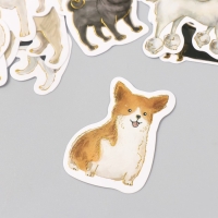 Наклейки для творчества "Породы собак" тиснение серебро набор 48 шт 9х7х0,8 см