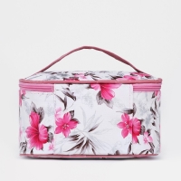 Косметичка на молнии, цвет белый/розовый Косметичка на молнии, цвет белый/розовый