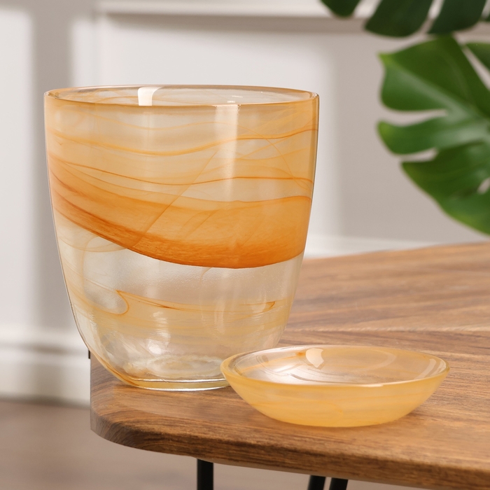 Горшок цветочный с поддоном "Гармония", бежевый 1 л