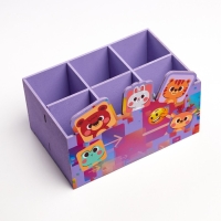 Органайзер для хранения мелочей "Весёлые зверята" 6 отделений, 18,5х10х10 см Органайзер для хранения мелочей "Весёлые зверята" 6 отделений, 18,5х10х10 см