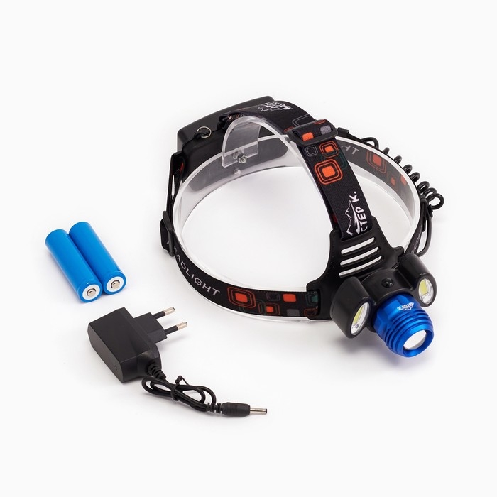 Фонарь налобный аккумуляторный Фонарь налобный аккумуляторный "Мастер К", 1200 мАч, 4 режима, 7.5 х 8 см