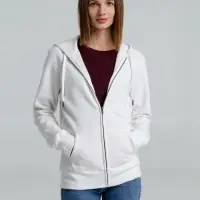 Толстовка на молнии с капюшоном унисекс King, белая, размер XL