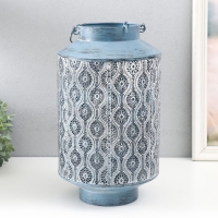 Подсвечник металл на 1 свечу "Арабика" d=8,5 см состаренное серебро 19х34 см