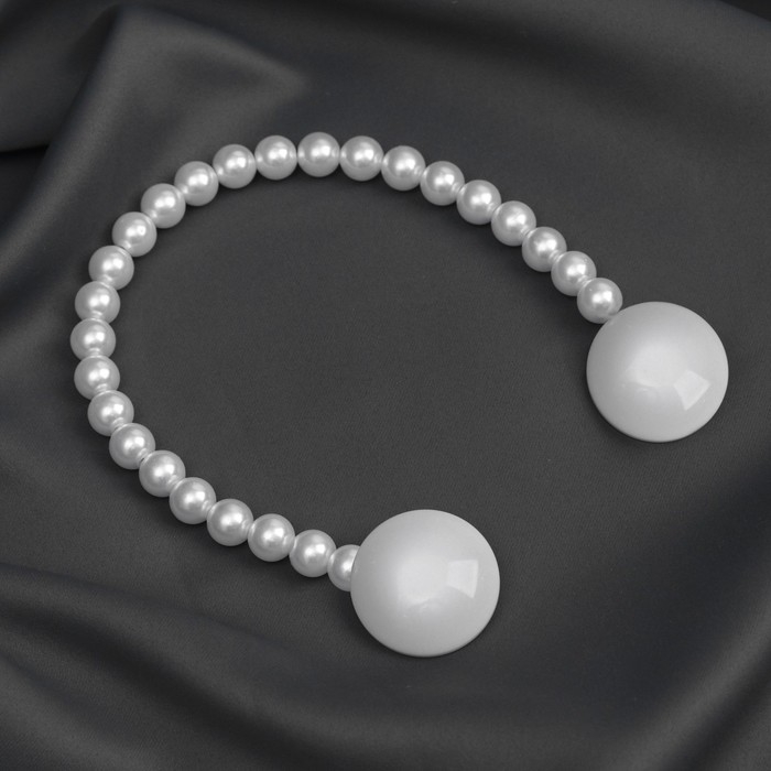 Подхват для штор &laquo;Перламутровый перелив&raquo;, d = 3,8 см, 36 см, цвет серый/белый