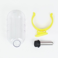 Поилка для грызунов с металлическим носиком, 60 мл, прозрачная с жёлтым креплением Поилка для грызунов с металлическим носиком, 60 мл, прозрачная с жёлтым креплением