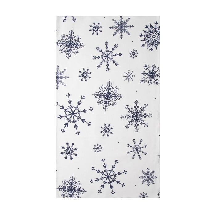 Полотенце "Доляна" Синие снежинки 40х70 см, 100% хлопок, 164 г/м2